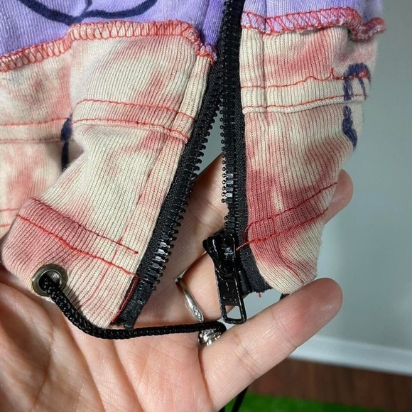 Vtg Y2K Peace Sign Hippie Bell Sleeve Baggy Lightweight Jacket Tie-dye Boho XL - Picture 4 of 8